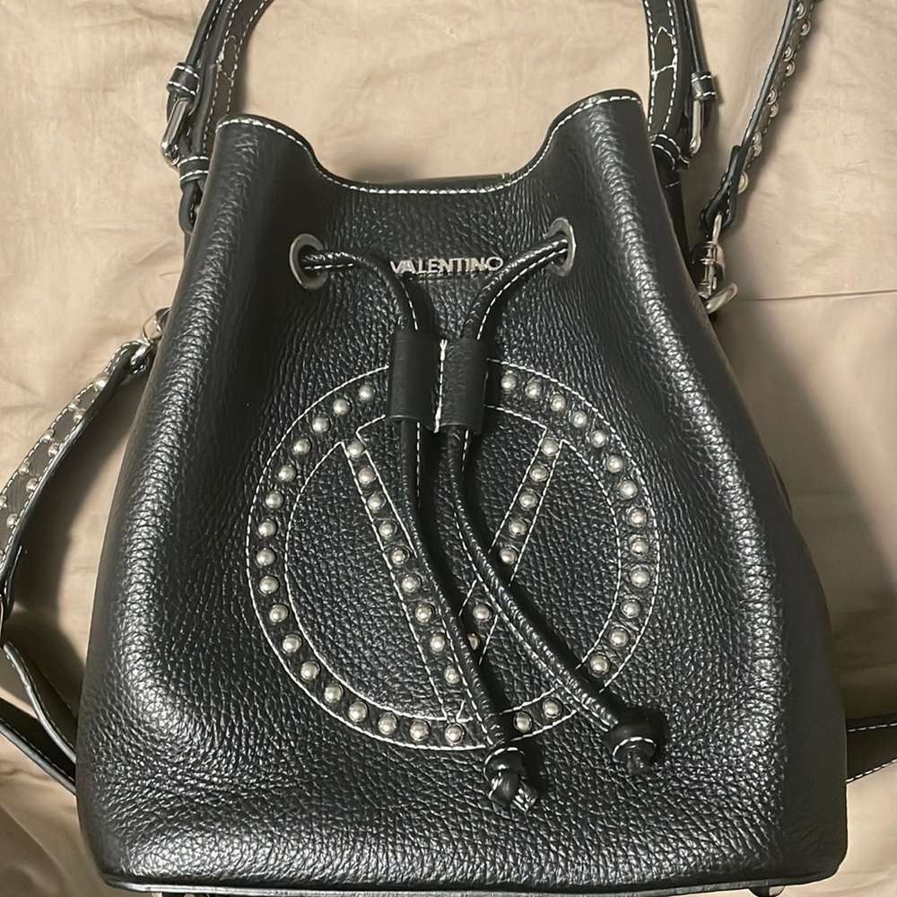 Authentic Valentino By Mario Valentino Studded Bucket Bag